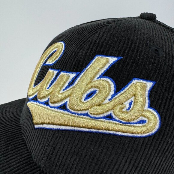 NWT Chicago Cubs Corduroy Fitted Hat 7 1/4 Cap MLB Baseball Black Gold Mens‎ - Picture 5 of 7